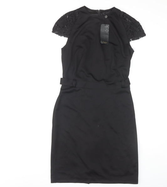 Additional front view of Aftershock London Women's Black Dress S Short Sleeve