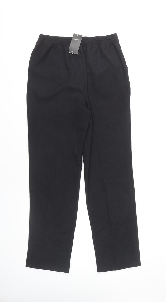 Womens UK Size 8 Papaya Regular Fit Black Trousers