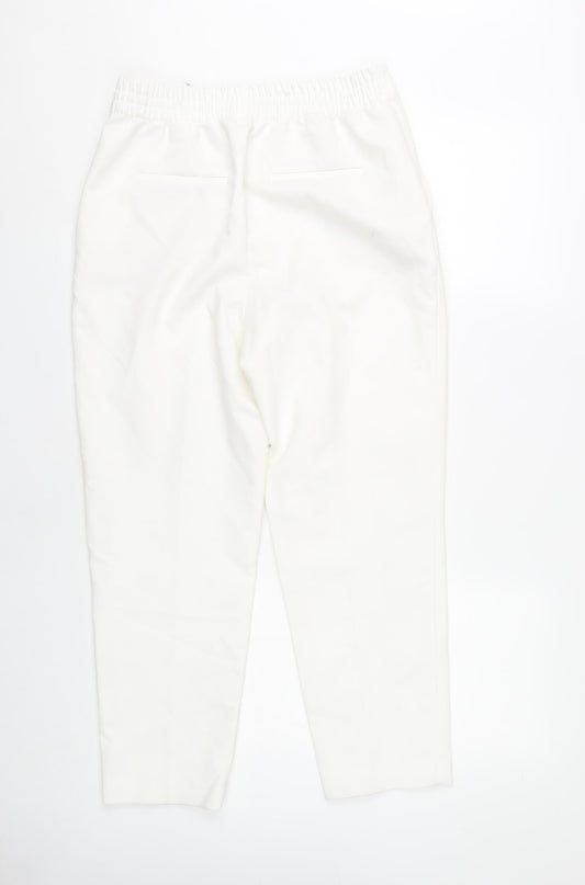 Womens UK Size M Zara Regular Fit White Trousers