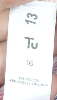 Tu Women's Multicoloured Striped Button-Up Shirt Size 16