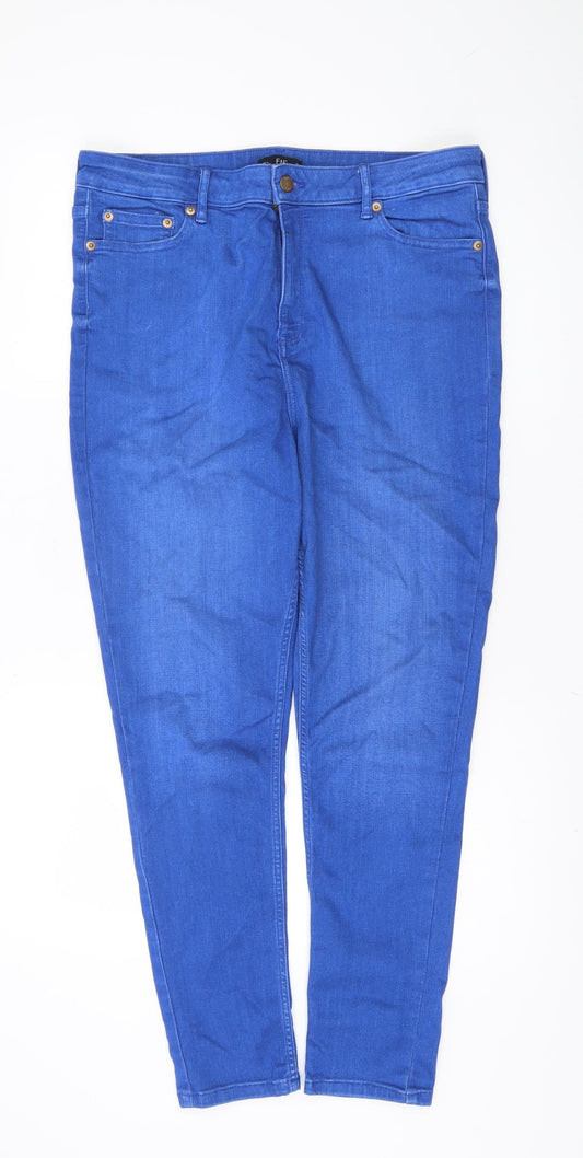 Womens UK Size XL F&F Regular Fit Skinny Blue Jeans