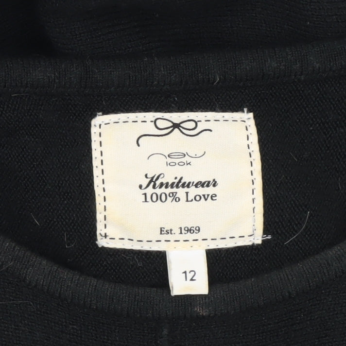 Womens UK Size 12 New Look Black Tunic Jumper