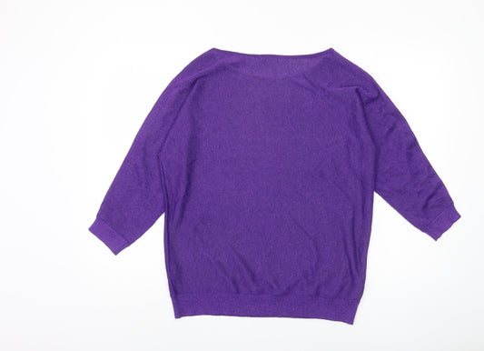 Womens UK Size 14 M&Co Purple Pullover Jumper