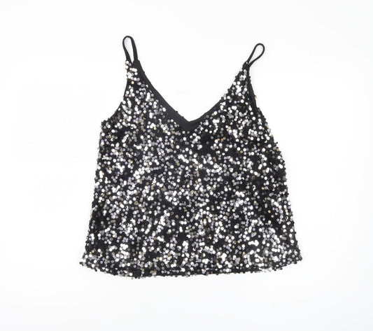 Next Women’s Black Sequin Camisole Tank Top Size 10