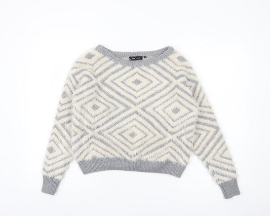 Womens UK Size 10 New Look Grey Pullover Jumper