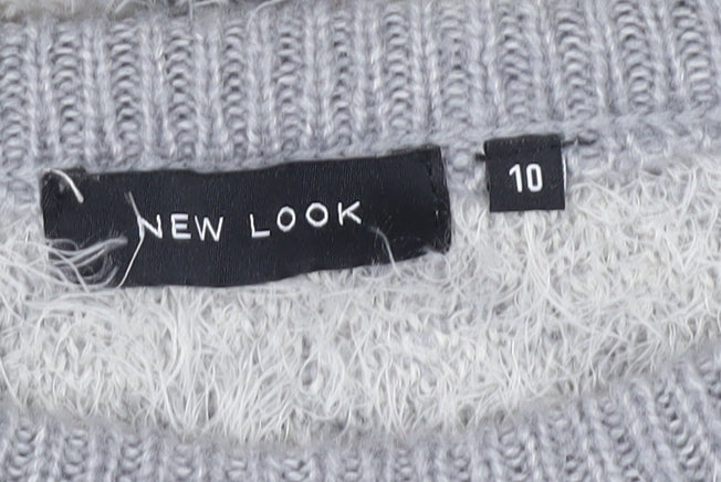Womens UK Size 10 New Look Grey Pullover Jumper
