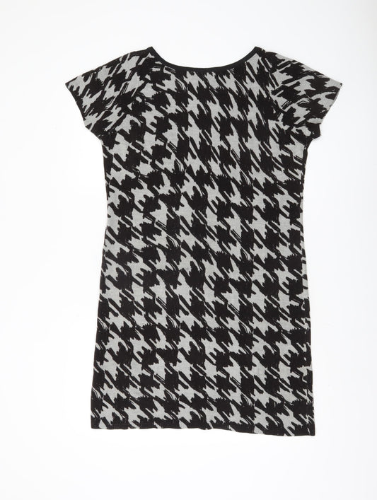 Marks and Spencer Women's Grey Houndstooth Dress Size 14