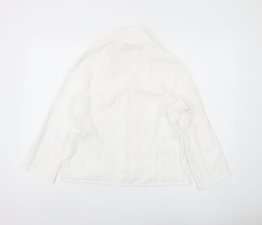 EWM Women's White Cotton Button-Up Shirt Size 14