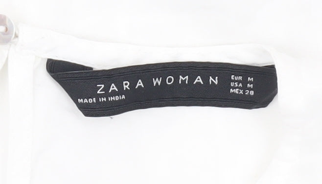 Womens UK Size 12 Zara White Basic Blouse