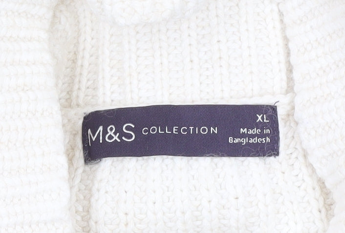 Womens UK Size XL Marks and Spencer White Pullover Jumper