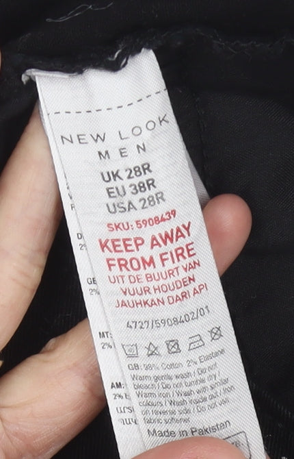 New Look Men Black Skinny Jeans Size 28R with Stretch