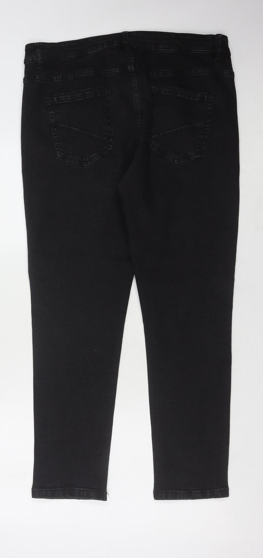 Mens UK Size W36/L28 Pepco Slim Fit Skinny Black Jeans