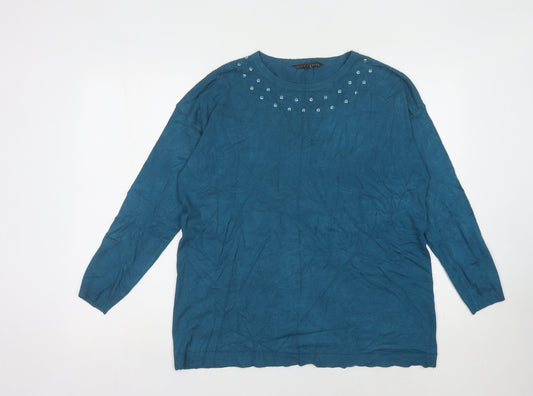 Womens UK Size 14 Bonmarché Blue Pullover Jumper