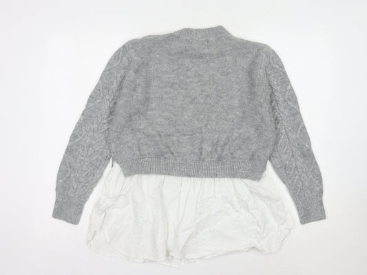 Womens UK Size 16 New Look Grey Pullover Jumper