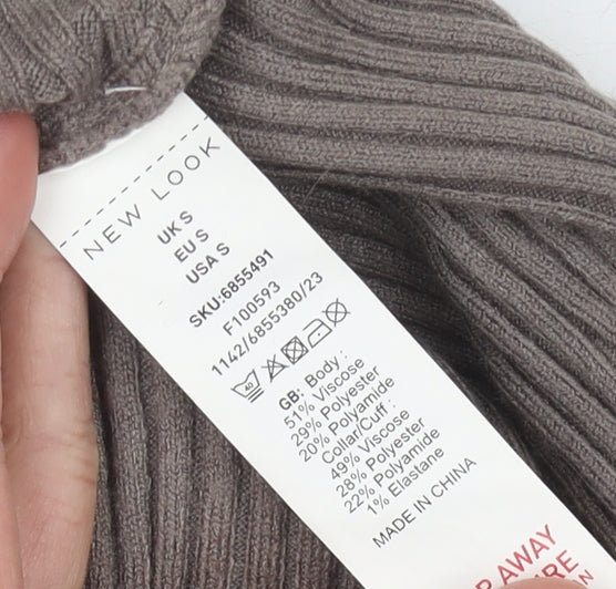 Womens UK Size S New Look Brown Pullover Jumper