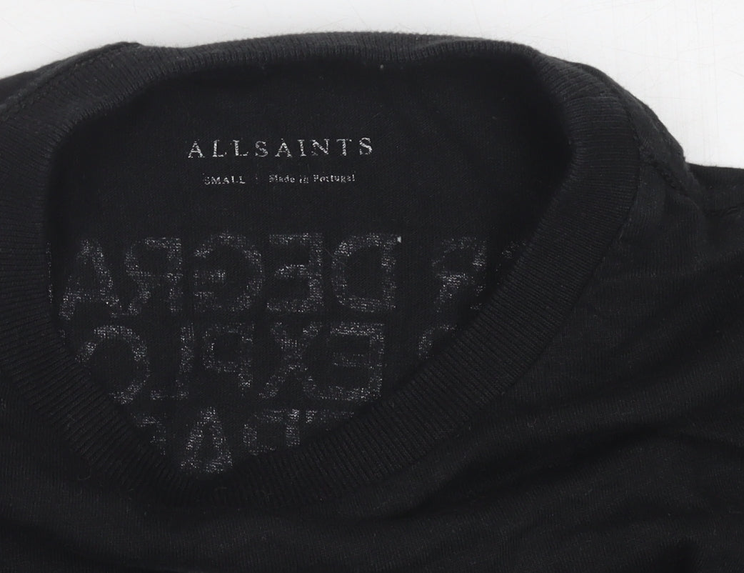 AllSaints Unisex Black T-Shirt S Casual Wear