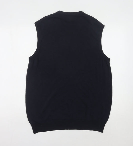 Atlantic Bay Men's Black Vest Jumper XL - Casual & Soft