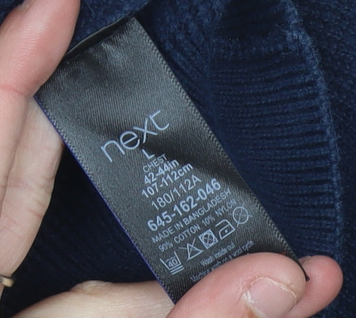 Next Men's Blue Crew Neck Pullover Jumper, L