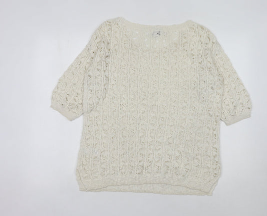 Womens UK Size 12 NEXT Ivory Pullover Jumper