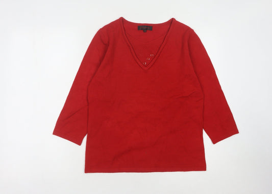 Womens UK Size S Paramour Red Pullover Jumper