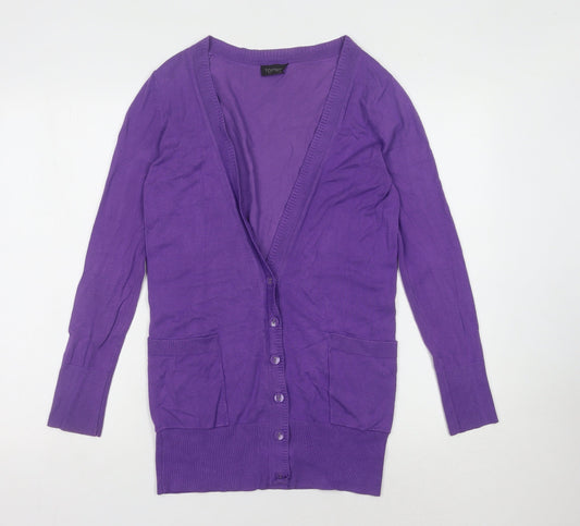 Womens UK Size 8 Topshop Purple Cardigan Jumper