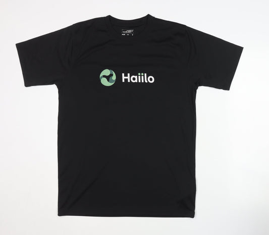 Additional front view of James & Nicholson Men’s Black Running T-Shirt M