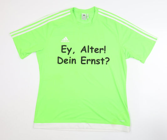 Mens UK Size XL adidas Green T-Shirt