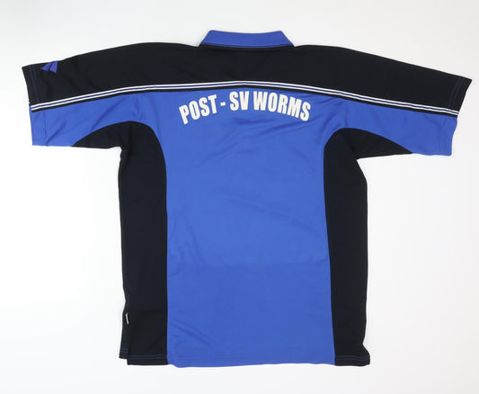 JAKO Men's Blue Black Football Polo Jersey L