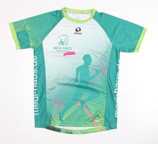 Mens UK Size S Artiva Green Running & Jogging T-Shirt
