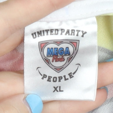 Brand and care label for Mega Park Men's Multicoloured XL T-Shirt