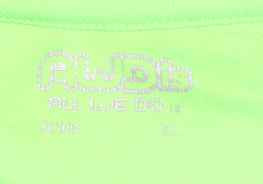 Brand and care label for AWDis Men's Green T-Shirt XL, Running, Logo Accent
