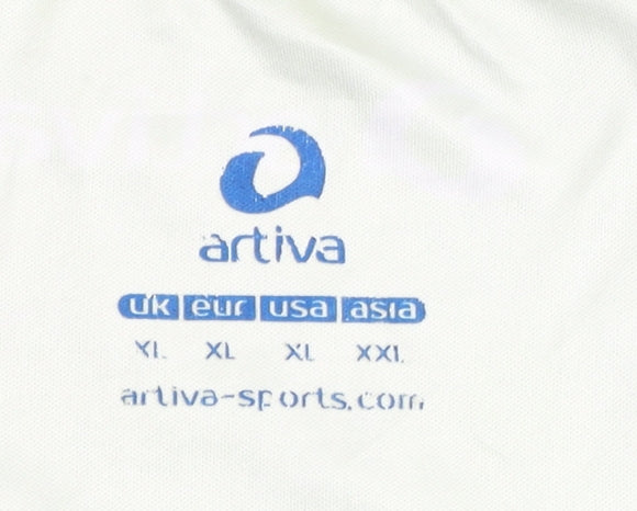 Brand and care label for Artiva Men's Blue XL Sports T-Shirt