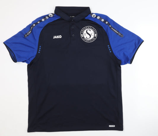 Mens UK Size L JAKO Blue Football Polo