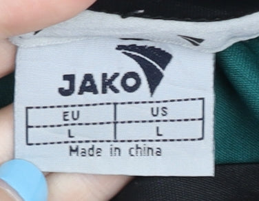 Jako Men's Green Black Football Jersey L