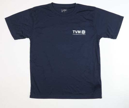 Additional front view of James & Nicholson Blue Men's Large T-Shirt