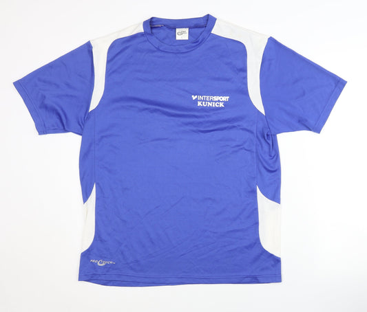 Mens UK Size L PRO TOUCH Blue Running & Jogging T-Shirt