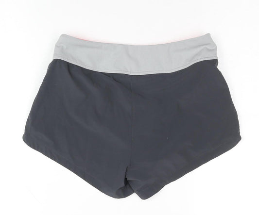 H&M Women's Black Grey Athletic Shorts, Size 8 Gym Quick Dry
