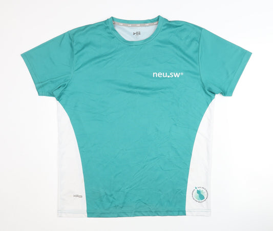 EE Tech Men's Green-White Jersey T-Shirt Large