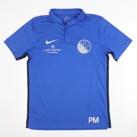 Mens UK Size M Nike Blue Football Polo