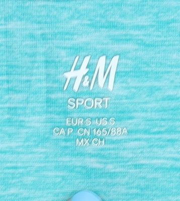 Brand and care label for H&M Women's Blue T-Shirt, size S