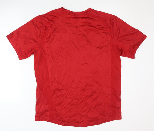 Men's Red Active T-Shirt XL Short Sleeve Crew Neck
