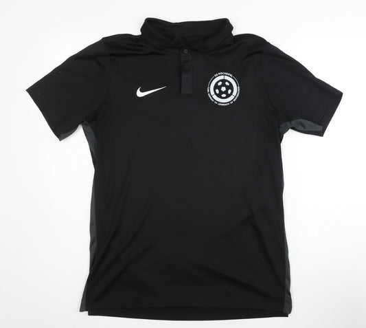 Mens UK Size L Nike Black Football Gym & Training Polo