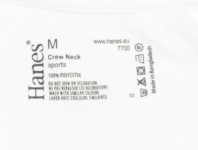 Hanes Men's White M T-Shirt Jersey Sports