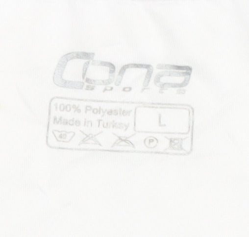 Cona Sport Men's White T-Shirt, Size L, Casual Jersey