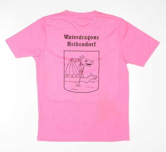 Awdis Men's Pink Graphic T-Shirt, Size S, Water Sports