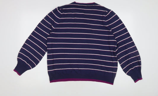 Next Men's Multicoloured Striped Pullover Jumper L