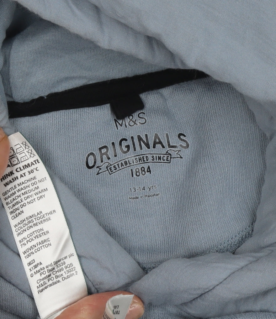 Teens UK Size L Marks and Spencer Blue Pullover Hoodie