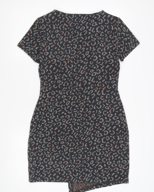 Next Women's Grey Animal Print Pencil Dress Size 10