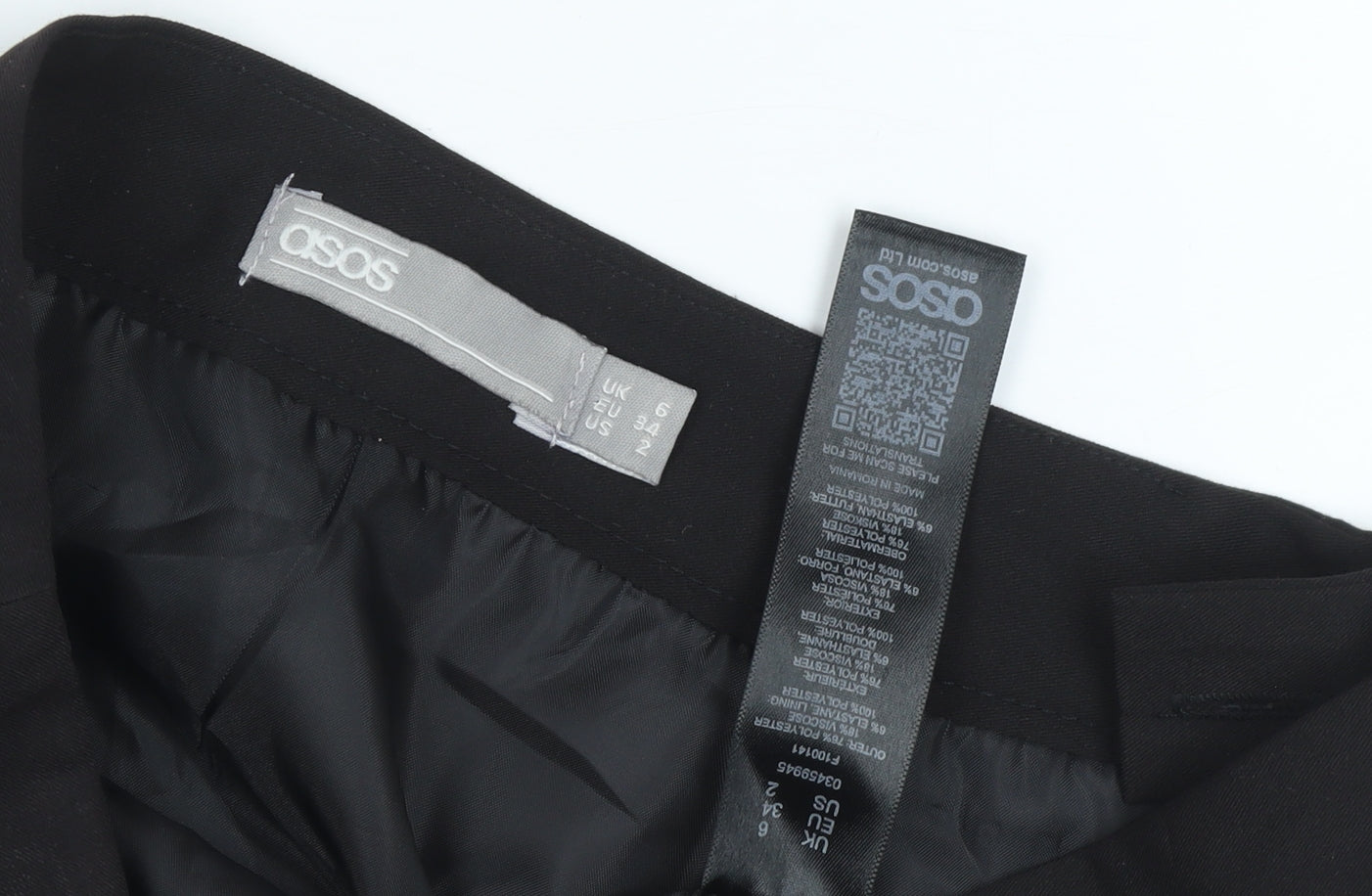 ASOS Women's Black Skirt, Size 6, Straight Pencil