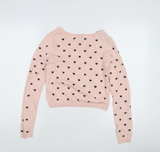 Womens UK Size XS H&M Pink Pullover Jumper